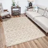 Image de LIVABLISS Tapis de Salon à Poils Longs Doux Shaggy Bohème NOUR 130x170cm Ivoire/Beige