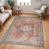 Image de LIVABLISS Tapis Lavable Machine Vintage Oriental LANA 200x275cm Rouge/Bleu