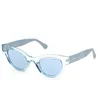 Image de Lunettes de soleil femme SKECHERS SE6100 - forme papillon - couleur bleu brillant - verres bleus