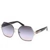 Image de Guess 7913 Lunettes de soleil pour femme de forme géométrique - Couleur 05Z Noir avec verres miroir O dégradé violet - Calibre 59