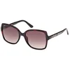 Image de Guess 00100 Lunettes de soleil pour femme de forme carrée - Couleur 52F Havane foncé avec verres marron dégradé - Calibre 55