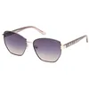 Image de Lunettes de Soleil Guess GU00102 56/14/140 Shiny grey Front metal circle galvan WOMAN GU00102