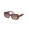 Image de Guess 00110 Lunettes de soleil pour femme de forme géométrique - Couleur 52F Havane foncé avec verres marron dégradé - Calibre 54