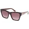 Image de Lunettes de soleil - Guess - 00113 - Carré - Couleur Havane foncé - Verres marron dégradé