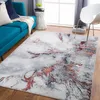 Image de LIVABLISS Tapis de Salon à Poils Courts Doux Abstrait Moderne EMMA 160x220cm Gris/Rouge