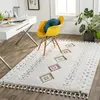 Image de LIVABLISS Tapis de Salon à Poils Longs Doux Shaggy Bohème INO 160x213cm Multicolore/Blanc