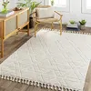Image de LIVABLISS Tapis de Salon à Poils Courts Doux Berbère Ethnique JASMINE 160x213cm Ivoire