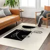 Image de LIVABLISS Tapis de Salon à Poils Courts Doux Scandinave Bohème FRANÇOISE 152x213cm Blanc/Noir