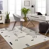Image de LIVABLISS Tapis de Salon à Poils Courts Doux Scandinave Moderne PIPER 152x213cm Blanc/Noir