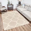 Image de LIVABLISS Tapis de Salon à Poils Longs Doux Shaggy Oriental Marocain JUDY 160x220cm Blanc/Beige