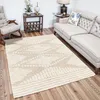 Image de LIVABLISS Tapis de Salon à Poils Longs Doux Shaggy Bohème NURIA 160x220cm Blanc/Beige