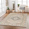 Image de LIVABLISS Tapis Lavable Machine Vintage Oriental MARION 160x213cm Beige/Bleu