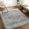 Image de LIVABLISS Tapis Lavable Machine Vintage Oriental JENNIFER 160x213cm Bleu/Gris