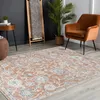 Image de LIVABLISS Tapis Lavable Machine Vintage Oriental RUBY 160x213cm Terracotta