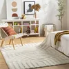 Image de LIVABLISS Tapis de Salon à Poils Longs Doux Shaggy Moderne MARAVA 200x275cm Beige/Blanc