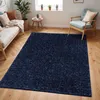 Image de LIVABLISS Tapis de Salon à Poils Longs Doux Shaggy Uni Chic CLAIRE 160x213cm Bleu Foncé