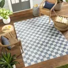 Image de LIVABLISS Tapis à Carreaux Lavable Machine Scandinave à Carreaux CHELSEA 160x213cm Bleu Ivoire