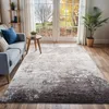 Image de LIVABLISS Tapis de Salon à Poils Courts Doux Abstrait Moderne FIONA 120x170cm Gris/Blanc