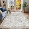 Image de LIVABLISS Tapis Lavable Machine Vintage Oriental ESTHER 120x170cm Gris/Jaune