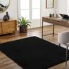Image de LIVABLISS Tapis de Salon à Poils Longs Doux Shaggy Uni Chic SOSO 120x180cm Noir