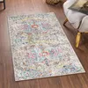 Image de LIVABLISS Tapis de Salon à Poils Courts Doux Vintage Oriental LOU 80x150cm Multicolore/Gris