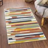 Image de LIVABLISS Tapis de Salon à Poils Courts Doux Scandinave Moderne ANAIS 80x150cm Multicolore/Orange