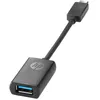 Image de Adaptateur HP USB-C vers USB 3.0 - Noir - Permet de connecter des périphériques USB 3.0 à un port USB-C