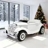 Image de Voiture électrique rétro pour enfants - ORYXEARTH - Style classique et conduite sécurisée - Blanc