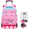 Image de Cartable à Roulette - ZGEER - Rose - 30x15x40cm - Pour Enfants - Primaire