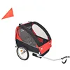 Image de FAS Remorque de vélo pour enfants rouge et noire 30 kg