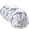 Image de Sac à linge à cordon 4 tailles Filet à linge blanc en maille pour machine à laver soutien-gorge vêtements pour bébé 4 pcs