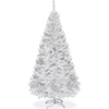 Image de COSTWAY Sapin de Noël Artificiel 180cm Aiguilles en PVC Arbre en Epicéa avec Support en Métal pour Maison Magasins Hôtels Blanc