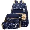 Image de Cartable Fille Sac à Dos Etoile Ours - Bleu foncé - Set de 3 pièces