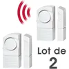 Image de SHOP-STORY - Lot de 2 Détecteur Alarme d’Ouverture Sans Fil de Porte Fenêtre Garage Baie Vitrée Velux etc