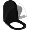 Image de Abattant WC - Universel - Noir - Polypropylène - 45x35 cm - Fermeture douce