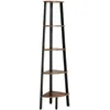 Image de Bibliotheque d angle retro etagere d angle rangement montage facile avec cadre metallique 325 x 34 x 159 cm pour salon