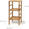 Image de Étagère de salle de bain rangement en bois de noyer 3 niveaux étagères déco style