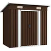 Image de Abri de jardin cabane cabanon maison de stockage remise extérieur hangar outils robuste 194 x 121 x 181 cm acier marron 02_0022385