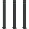 Image de Lampadaires dextérieur avec sortie 3 pcs 110 cm aluminium noir 02_0042569