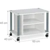 Image de Meuble TV compartiments étagère buffet à roues pour téléviseur 60 blanc 13_0001659_2