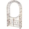 Image de Arche treillis de jardin avec portillon support pour plantes grimpantes metal marron vieilli 10_0003944
