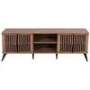 Image de Meuble TV avec quatre portes et six compartiments 55 x 166 x 41 cm MDF marron 04_0007866