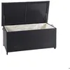 Image de Coffre de rangement - Premium - Polyrotin noir - 170L - 51x100x50cm - Avec roulettes