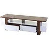Image de Meuble TV table basse avec tiroirs de rangement aspect noyer brillant 46x150x45cm 04_0005452