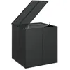 Image de Boîte a coussins coffre de rangement de jardin resine tressee 100 x 975 x 104 cm noir