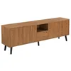 Image de Meuble TV de rangement moderne 140 x 30 x 46 cm effet bois foncé 03_0007761