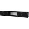Image de Meuble TV - HELLOSHOP26 - 180 x 31 x 295 cm - Effet marbre noir - 3 compartiments - Montage facile