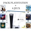 Image de Pack Console de Salon - PlayStation - PS5 Standard - 825 Go - 6 Jeux Inclus - Couleur Blanche