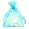 Image de Sac de 10 sachets Organza pour dragées Bleu
