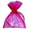 Image de Sac de 10 sachets Organza pour dragées Fuschia